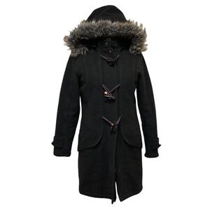 Spiewak & Sons Parka Coat Size Medium Gray Wool Faux Fur Collar